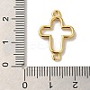 Rack Plating Brass Cross Outline Connector Charms Links KK-U027-05G-3
