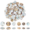240Pcs 3 Styles Natural Akoya Shell Flat Round Charms BSHE-PH0001-35-1