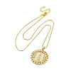 Brass Clear Cubic Zirconia Flat Round with Virgin Mary Pendant Necklaces NJEW-C071-07B-G-4