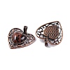 Natural Mahogany Obsidian Peach Love Heart Pendants G-G158-01-07-2