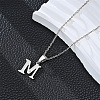 201 Stainless Steel Crystal Rhinestone Initial Pendant Necklaces FS-WG28760-07-1