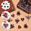 24Pcs 4 Styles Alloy Enamel Gothic Style Pendants PALLOY-SC0004-45A-3