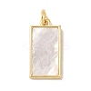 Brass Pave Natural White Shell Pendants KK-S522-05E-G-1