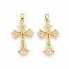 Brass Micro Pave Cubic Zirconia Pendants KK-N257-31G-1