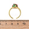 Brass Enamel Open Cuff Rings for Women RJEW-U057-19A-G-5