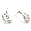 Fashionable Exquisite Brass Micro Pave Clear Cubic Zirconia Stud Earrings LF6788-1-1