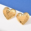 304 Stainless Steel Heart Stud Earrings EJEW-I320-24G-04-1