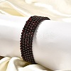 Natural Garnet Beaded Stretch Bracelets BJEW-JB02459-05-4