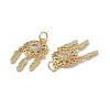 Brass Clear Cubic Zirconia Pendants KK-E068-VA248-2-3