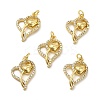 Brass Micro Pave Clear Cubic Zirconia Pendants KK-E068-VB192-3
