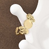 Flower 304 Stainless Steel Cuff Ring Components RJEW-D332-10G-2