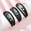 Natural Amazonite & Braided Microfiber Leather Multi-strand Bracelets for Women Men GG-CBAEA55-01A-1