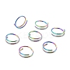 Rainbow Color Double Nose Ring for Single Piercing LS-AJEW-C010-02M-03-1