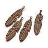 Tibetan Style Alloy Feather Big Pendants LS-X-TIBEP-A12720-AB-NR-1