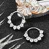 Flat Round 316 Surgical Stainless Steel Clear Cubic Zirconia Hoop Earrings EJEW-G416-21P-2