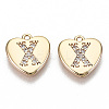 Brass Micro Pave Clear Cubic Zirconia Charms KK-N231-234X-NF-1