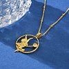 Brass Clear Cubic Zirconia Pendant Necklaces for Women NJEW-B121-01G-01-2