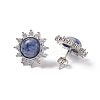 Gemstone Sun Stud Earrings with Cubic Zirconia EJEW-P209-01P-4