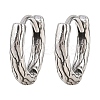 316 Surgical Stainless Textured Hoop Earrings EJEW-C160-10C-AS-2