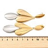 304 Stainless Steel Two Tone Dangle Stud Earrings EJEW-M104-01B-PG-3