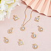 9Pcs 3 Style Brass Micro Pave Cubic Zirconia Pendants KK-BBC0019-44-3
