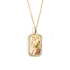 Brass Micro Pave Cubic Zirconia Rectangle with Constellation Pendant Necklaces PW-WG95654-09-1