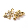 Brass Micro Pave Cubic Zirconia Pendants KK-K258-24B-G-RS-2