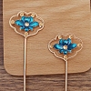 Iron Enamel Hair Stick Findings OHAR-PW0001-313KCG-01-1