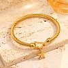 304 Stainless Steel Twist Cable Bangles WG24028-01-1