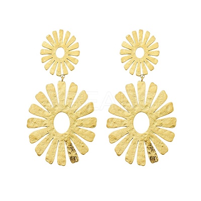 304 Stainless Steel Dangle Stud Earrings for Women EJEW-K268-12A-G-1