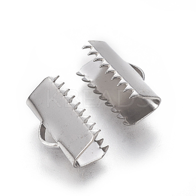 Tarnish Resistant 304 Stainless Steel Ribbon Crimp Ends STAS-E471-05E-P-1