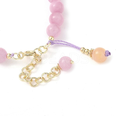 Round Dyed Natural Gemstone & Natural Pearl Beaded Bracelets BJEW-C068-02G-1