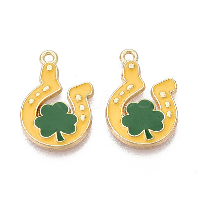 Saint Patrick's Day Alloy Enamel Pendants ENAM-T024-47A-G-1