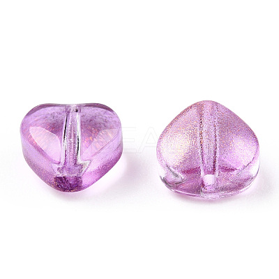 Transparent Spray Painted Glass Beads GLAA-R211-02-B06-1