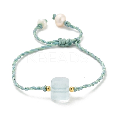 Natural Aquamarine Bracelets BJEW-E098-02G-1