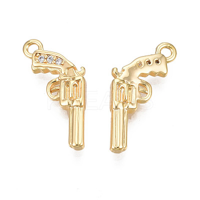 Brass Micro Pave Cubic Zirconia Pendants KK-N231-246-1