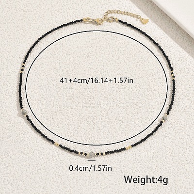 Vintage European-style Faceted Round Glass Beaded Necklaces for Women XV6526-1-1