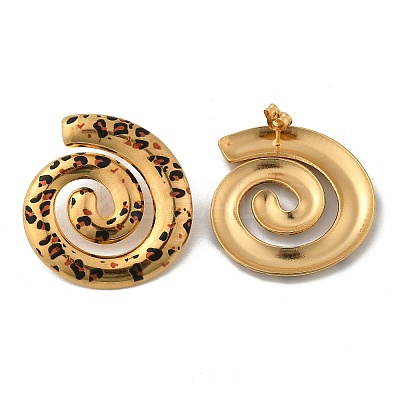 304 Stainless Steel Enamel Stud Earrings EJEW-Z084-15G-03-1