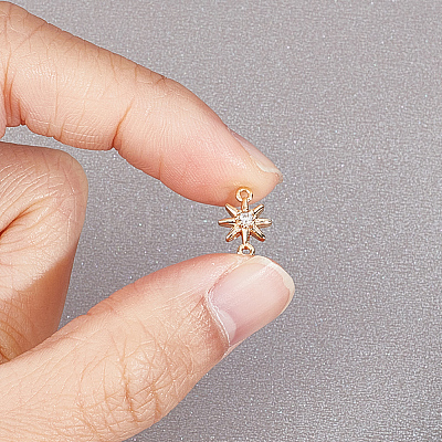 20Pcs Brass Pave Clear Cubic Zirconia Connector Charms KK-GO0001-67-1