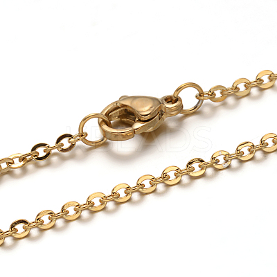 Ion Plating(IP) 304 Stainless Steel Cable Chain Necklace for Men Women STAS-L164A-01G-B-1