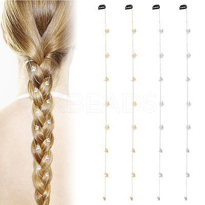 2 Pairs 2 Colors Iron Snap Hair Clips OHAR-HY0001-01-1