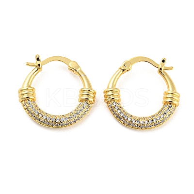 Brass Micro Pave Clear Cubic Zirconia Hoop Earrings EJEW-Q785-06G-1