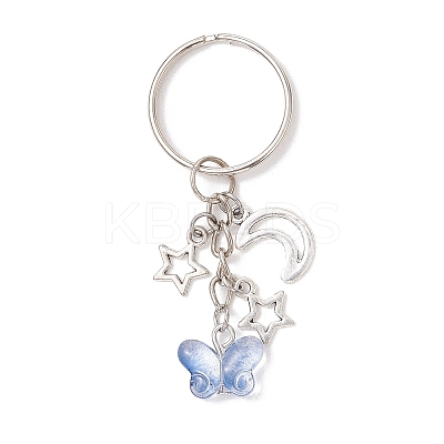 Transparent Baking Paint Glass Keychains KEYC-JKC01284-1