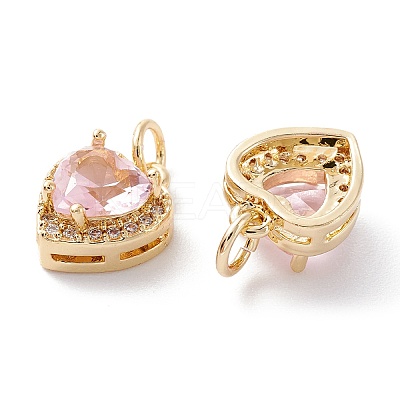 Brass Micro Pave Cubic Zirconia Charms ZIRC-A019-14G-F-1