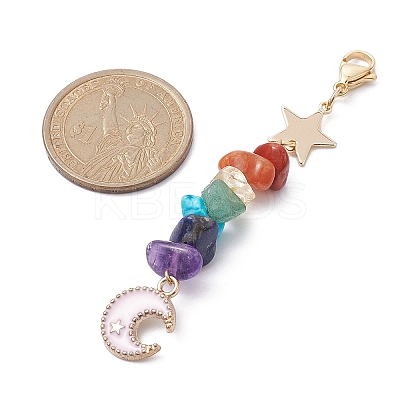 Moon Alloy Enamel Pendant Decorations HJEW-JM01276-04-1