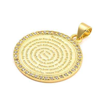 Brass with Cubic Zirconia Pendants KK-K332-16A-G-01-1