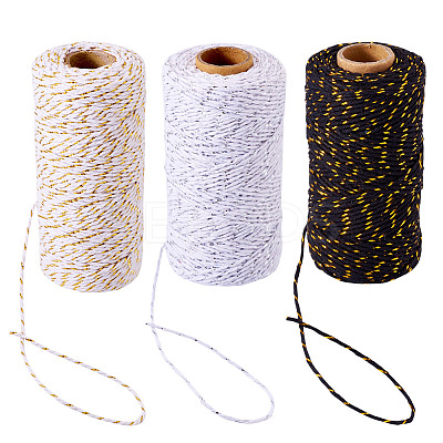 3Rolls 3 Colors Two Tone Cotton String Threads OCOR-TA0002-94-1