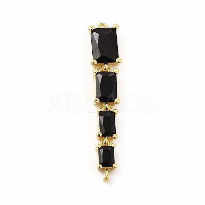 Brass Pave Cubic Zirconia Connector Charms KK-G458-01G-04-1