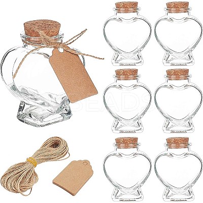DIY Heart Shape Transparent Glass Bottles Kits AJEW-BC0006-04-1