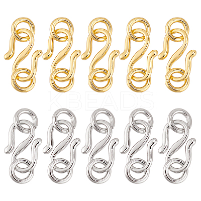 10Pcs 2 Colors 999 Fine Silver S Clasps STAS-PH0006-24-1